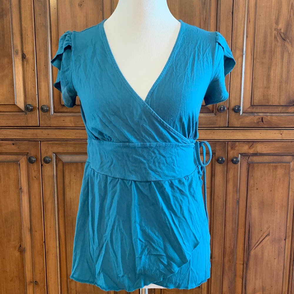 Old Navy Wrap Top - Teal sz M